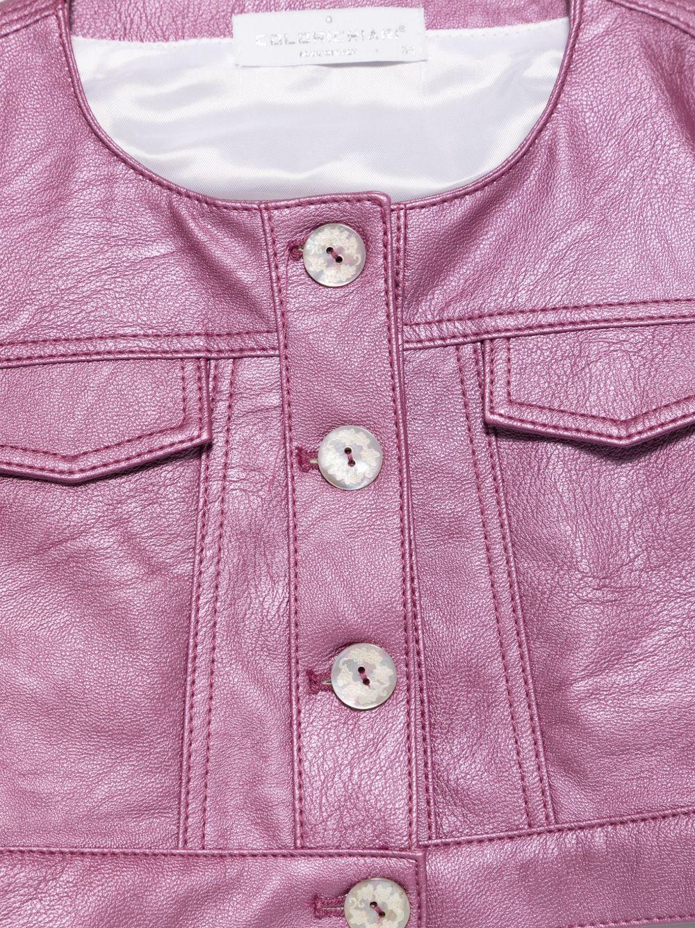 Giacca per bambina Colorichiari rosa modello crop senza colletto FJ808178 3839 86 COLORICHIARI KIDS