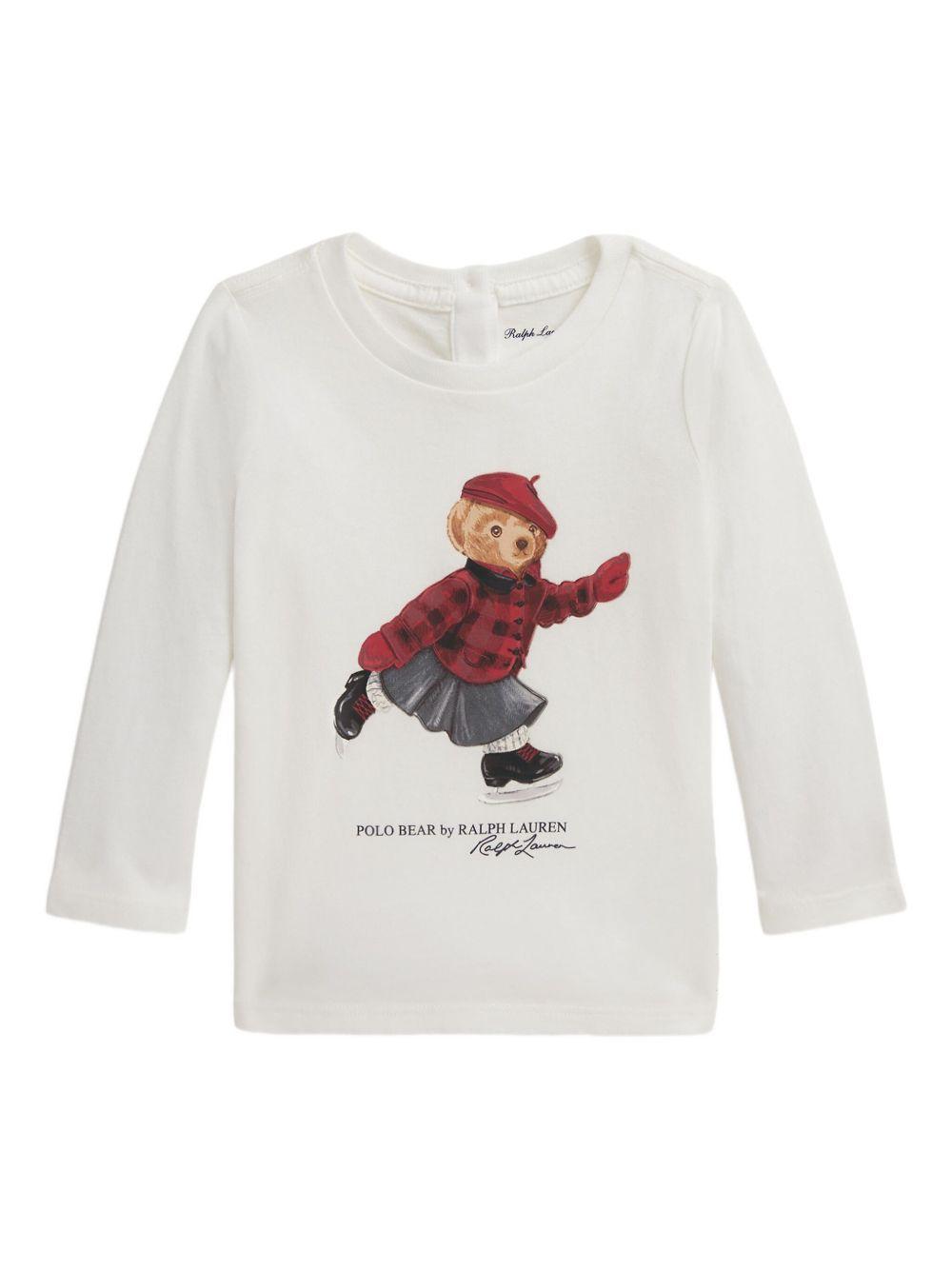 T-shirt per neonata Polo Ralph Lauren Kids bianca con stampa Polo Bear 310P00435 001 Ralph Lauren kids