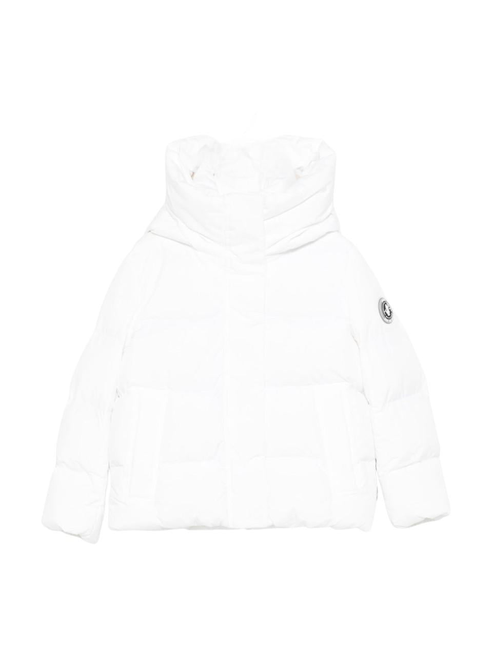 Giacca imbottita per bambina Save The Duck Kids bianco con collo a imbuto P32517G LEAF21 00000 SAVE THE DUCK KIDS