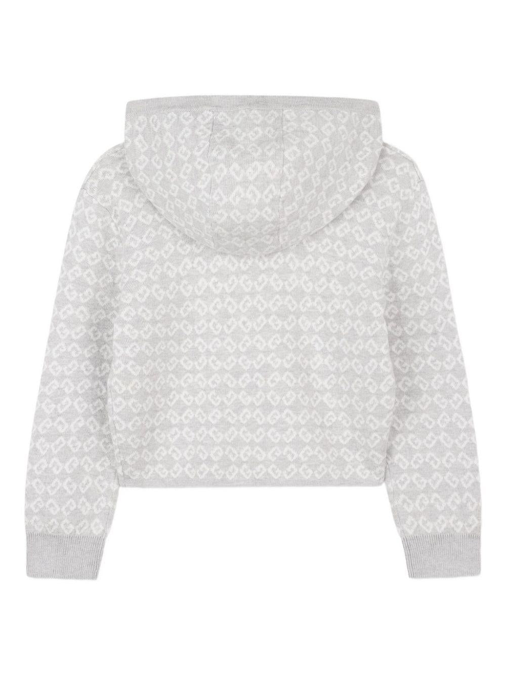 Felpa per bambina Givenchy Kids grigia con motivo jacquard con logo H30991 A01 GIVENCHY KIDS