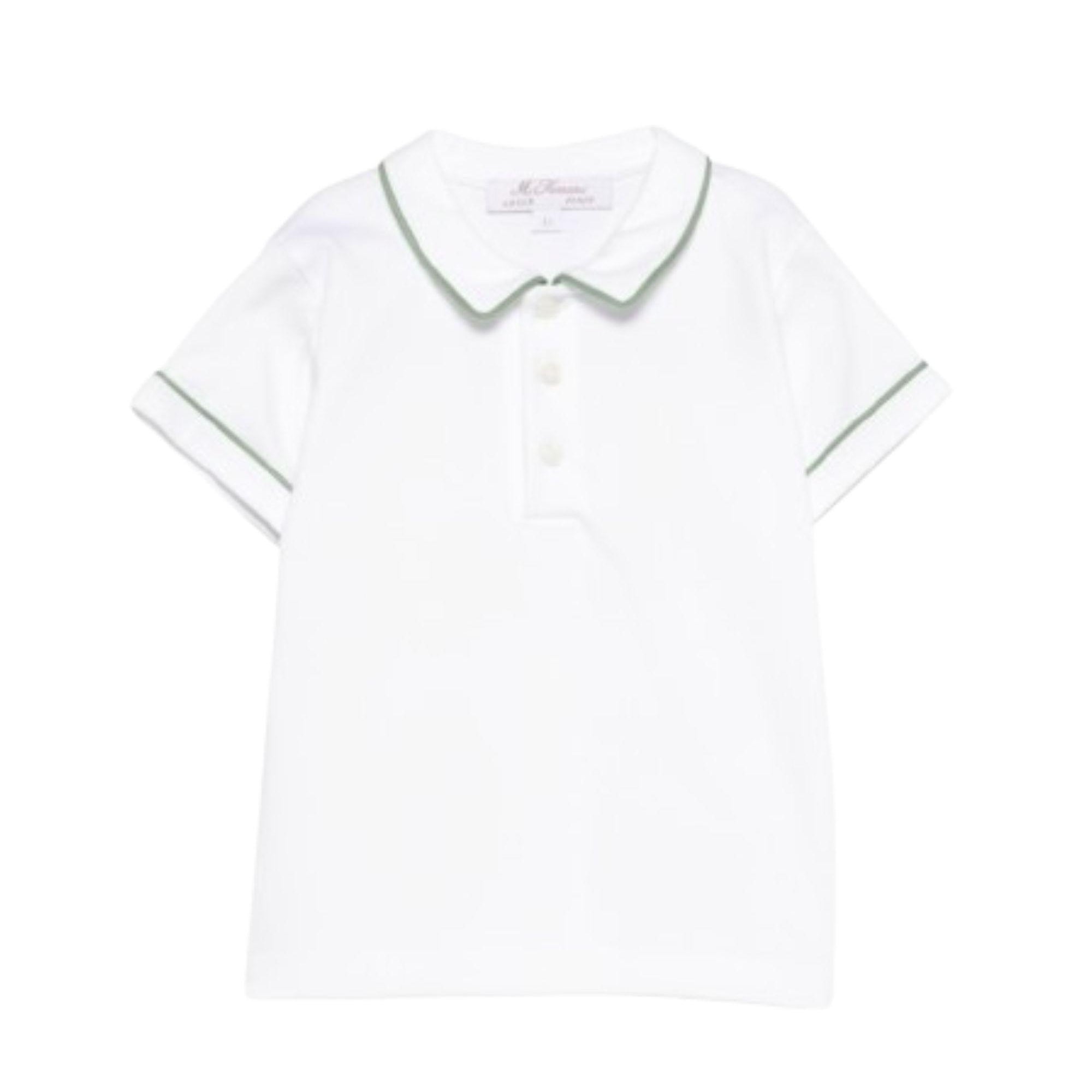 T-shirt per neonato Marella Ferrari bianca con rifiniture verdi CAY23 BIANCO VERDE MARIELLA FERRARI KIDS