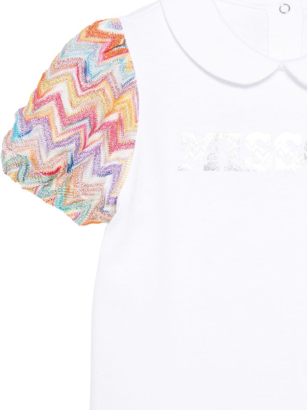 T-shirt per neonata Missoni Kids bianca con logo sul davanti MY8041 Z3672 100MC MISSONI KIDS