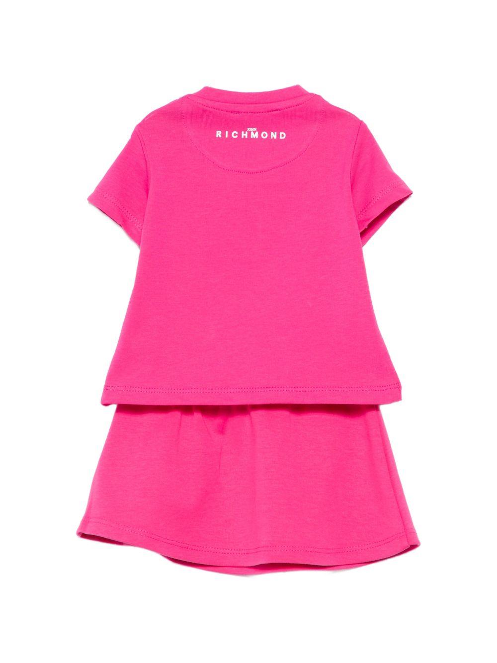 Set 2 pezzi per neonata John Richmond fucsia con dettaglio logo RIP26043CJ FUCHSIA PURPLE JOHN RICHMOND JUNIOR