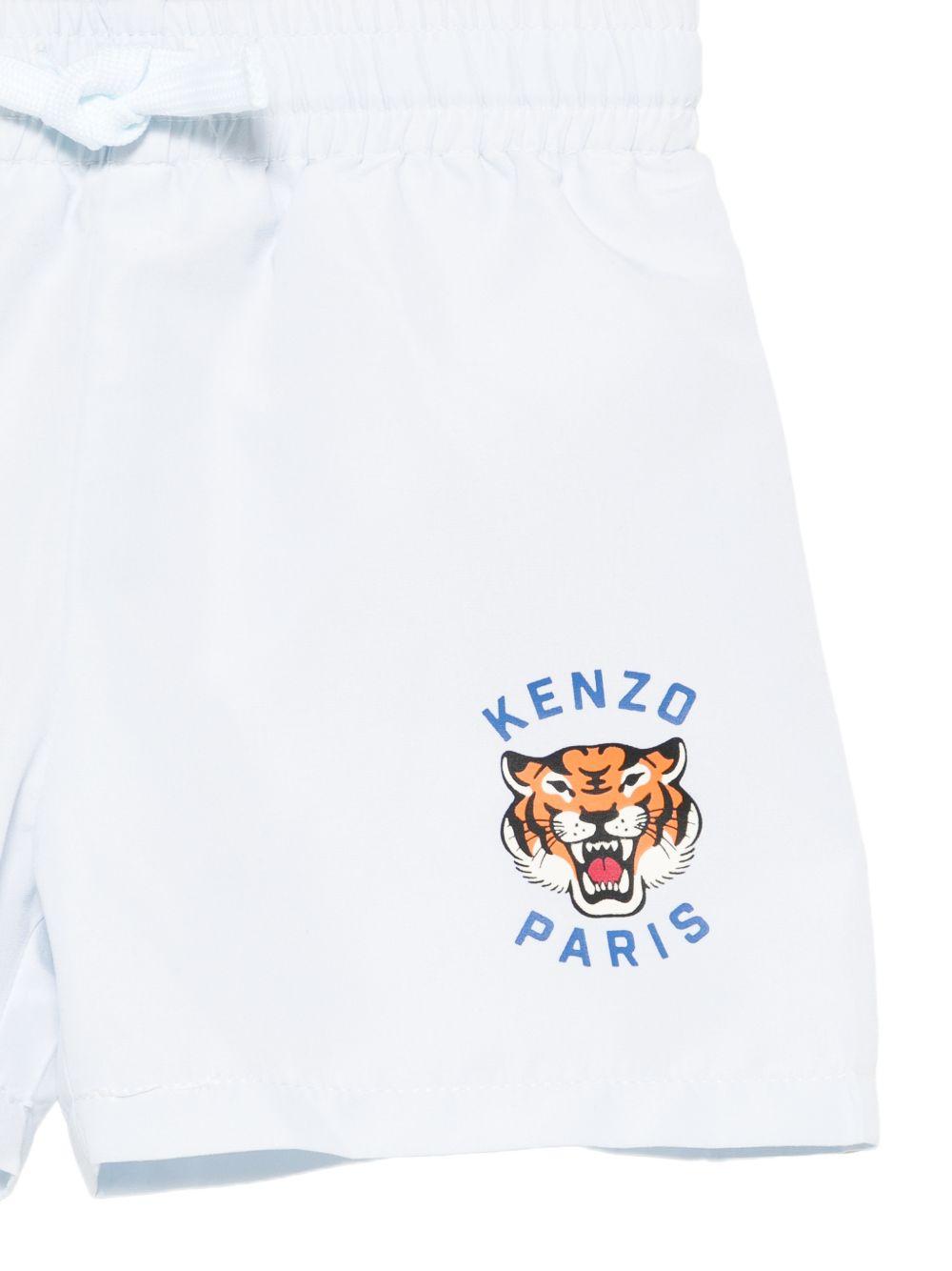 Costume per bambin Kenzo Kids bianco con stampa logo sul davanti K61704 77M KENZO KIDS