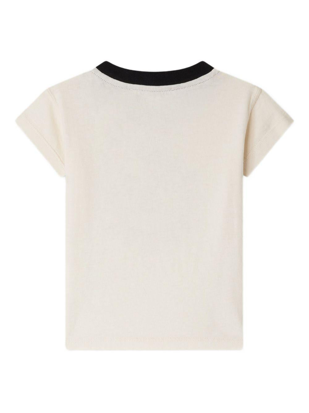 T-shirt per neonato Bonpoint Tom beige con bordi a contrasto P05YTSK00001 104 BONPOINT