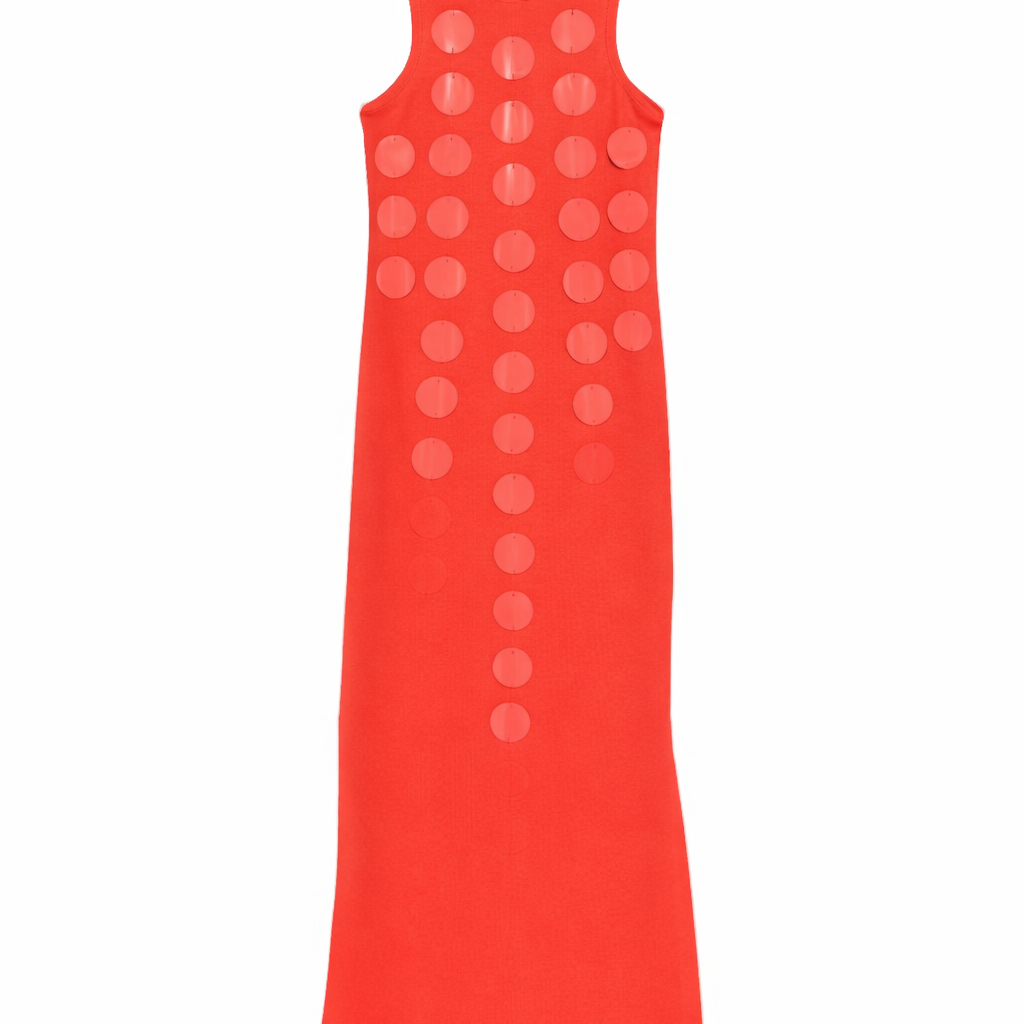 Abito per bambina MSGM Kids arancione con dettagli a pois S6MSJGDR101 MS074 MSGM KIDS