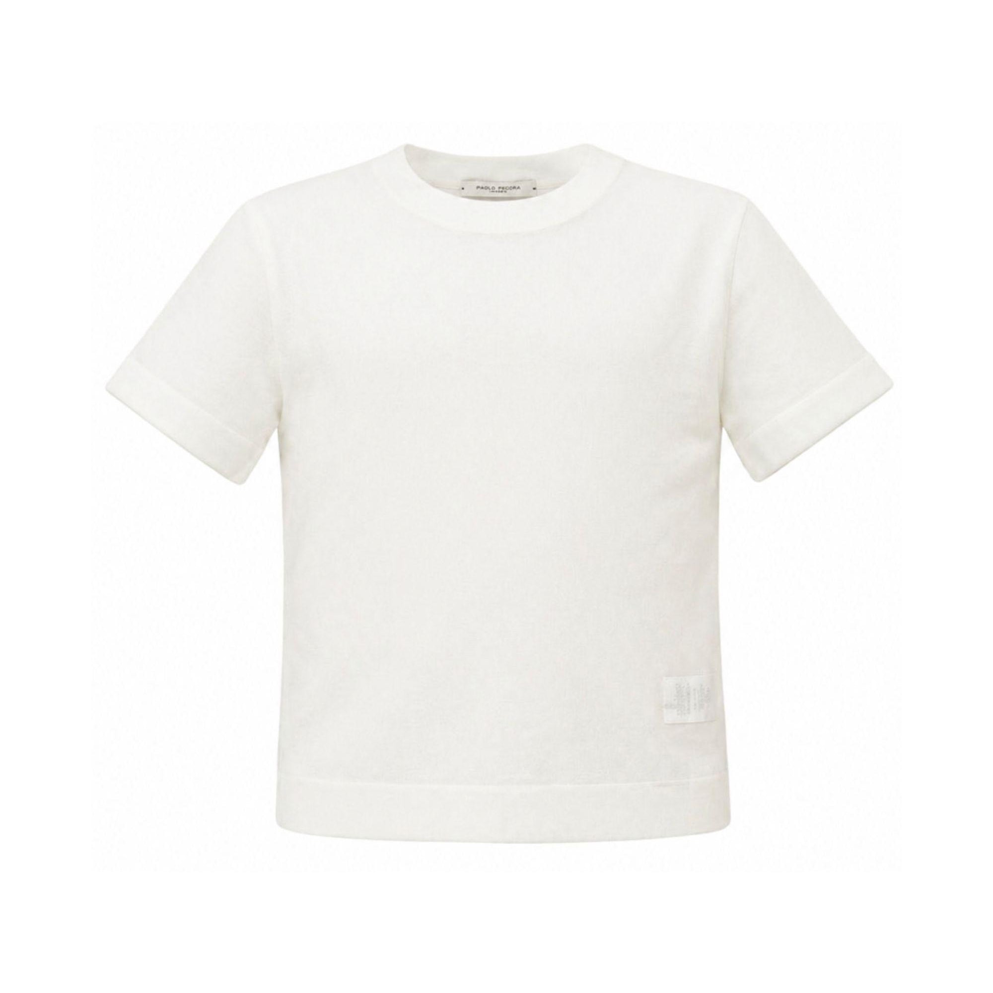 T-shirt per bambino Paolo Pecora Kids bianca a girocollo PP4179 GESSO PAOLO PECORA KIDS