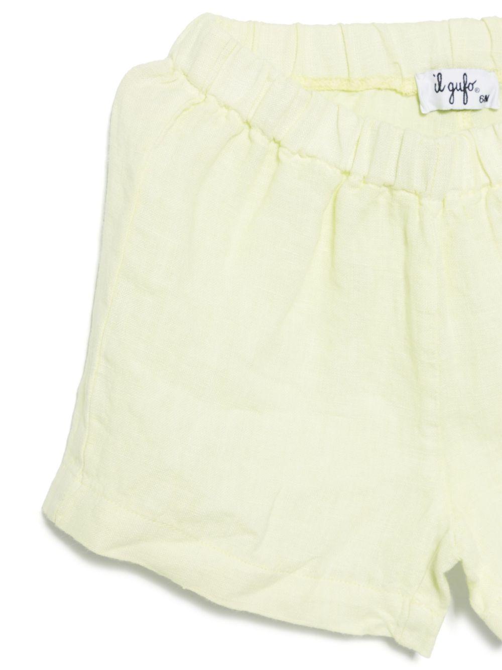Set con shorts per neonato Il Gufo giallo in lino P25DP517L6009 515 IL GUFO
