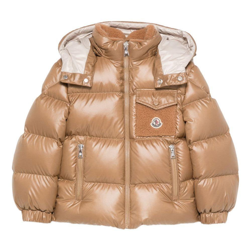 Giubbino Yule per bambino Moncler Kids marrone cammello con design imbottito L29541A00066597YX 236 MONCLER KIDS
