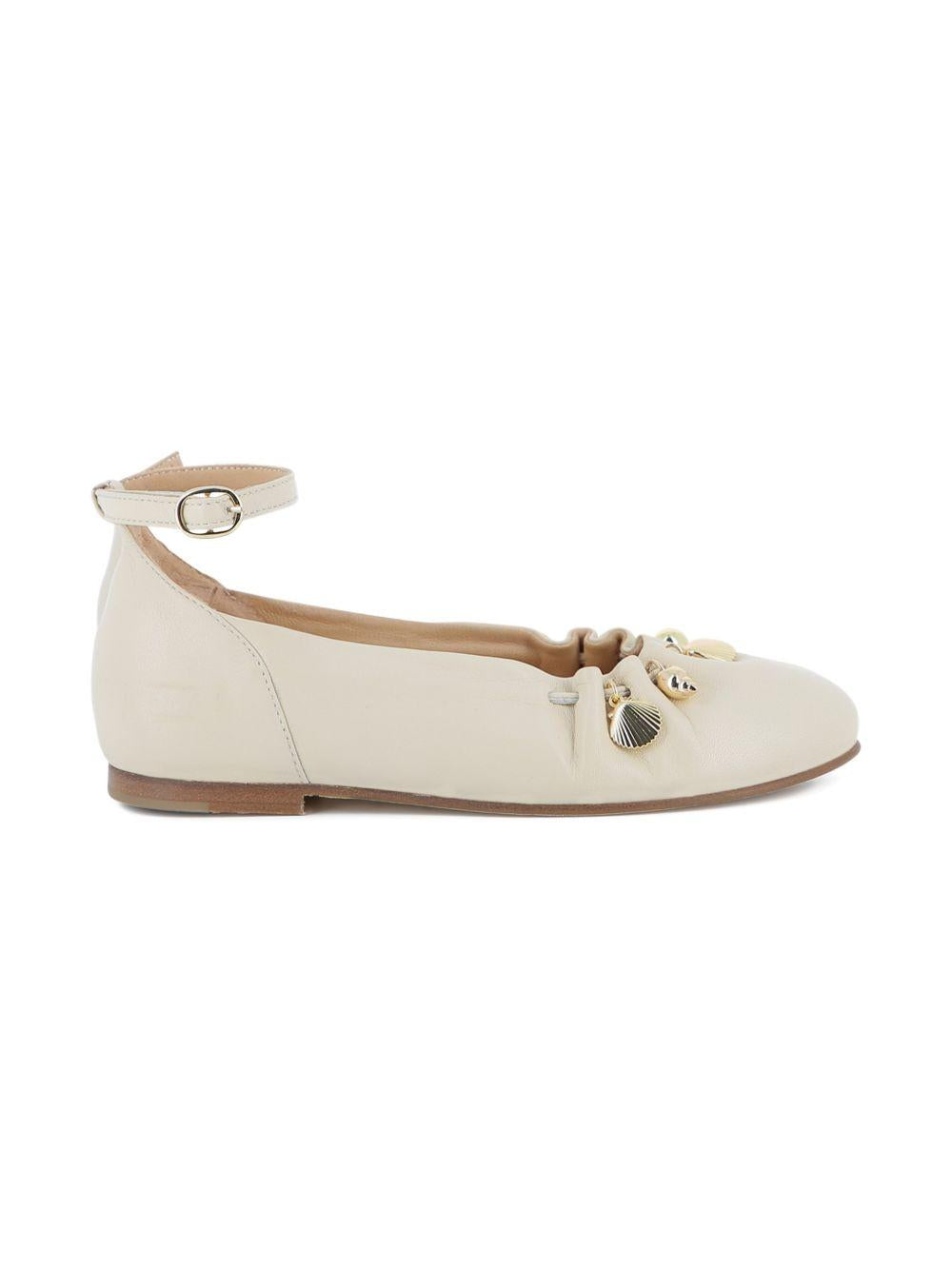 Ballerine per bambina Chloé Kids écru con ciondolo C20883 117 CHLOE' KIDS