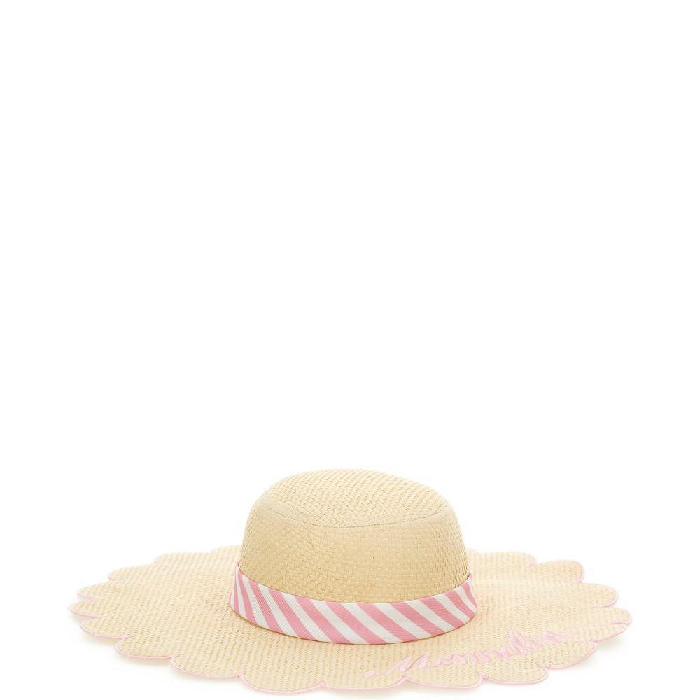 Cappello estivo per bambina Monnalisa beige a righe 19G016 7075 0393 MONNALISA