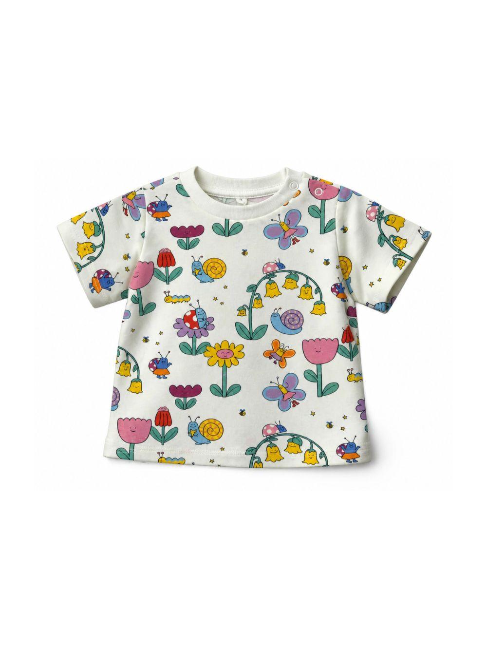 T-shirt per neonata Stella McCartney Kids bianca con stampa floreale TY8001 Z3574 101MC STELLA McCARTNEY KIDS