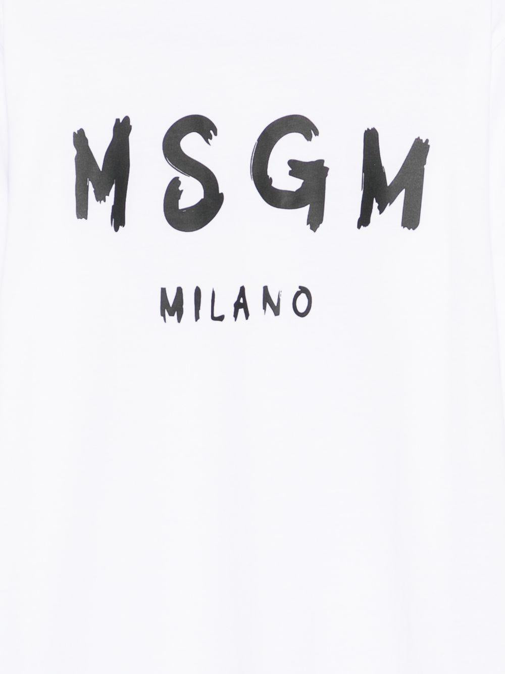Abito per bambina MSGM Kids bianco con stampa logo S6MSJGDR068 001 MSGM KIDS