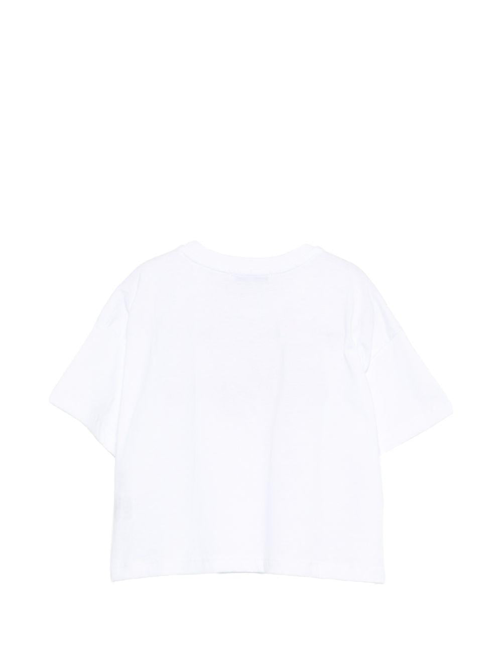 T-shirt per bambina MSGM Kids bianca con perline S6MSJGTH173 001 MSGM KIDS