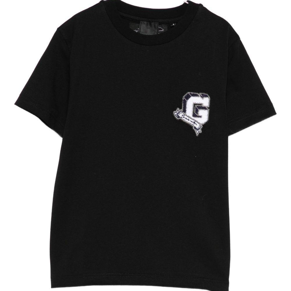 T-shirt per bambino Givenchy Kids nera con toppa con logo ricamato H30957 09B GIVENCHY KIDS