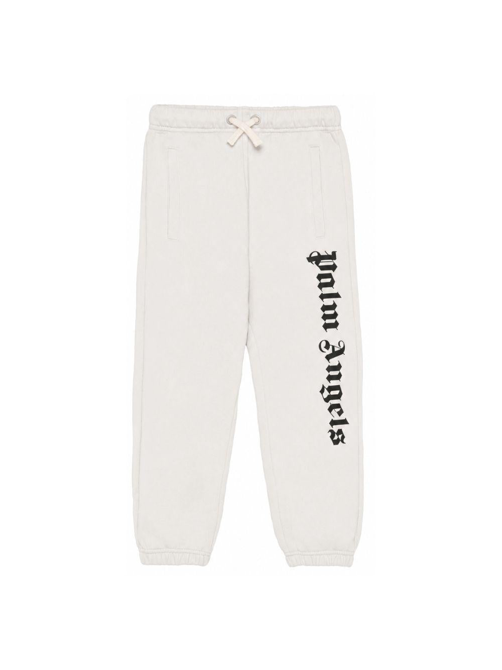 Pantaloni sportivi per bambino Palm Angels Kids grigi con logo sul davanti PBCH008S26FLE001 101 PALM ANGELS KIDS