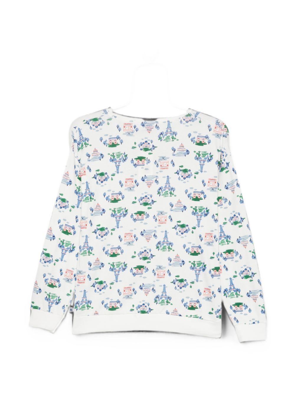 Pigiama per donna Petit Bateau bianco con stampa Torre Eiffel A0GHC 01 PETIT BATEAU KIDS
