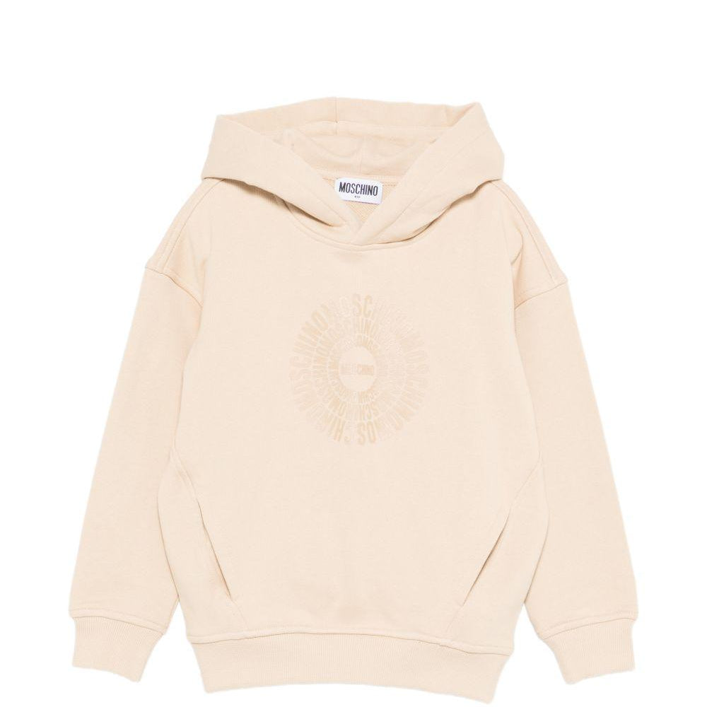 Felpa per bambini Moschino Kids beige con stampa grafica con logo HUF09VLCA52 20829 MOSCHINO KIDS