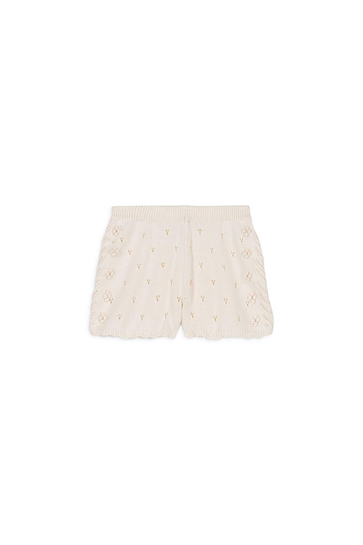 Shorts per bambina Louise Misha Kids beige con ricamo all-over GRC-S25-S0171 CREAM LOUISE MISHA