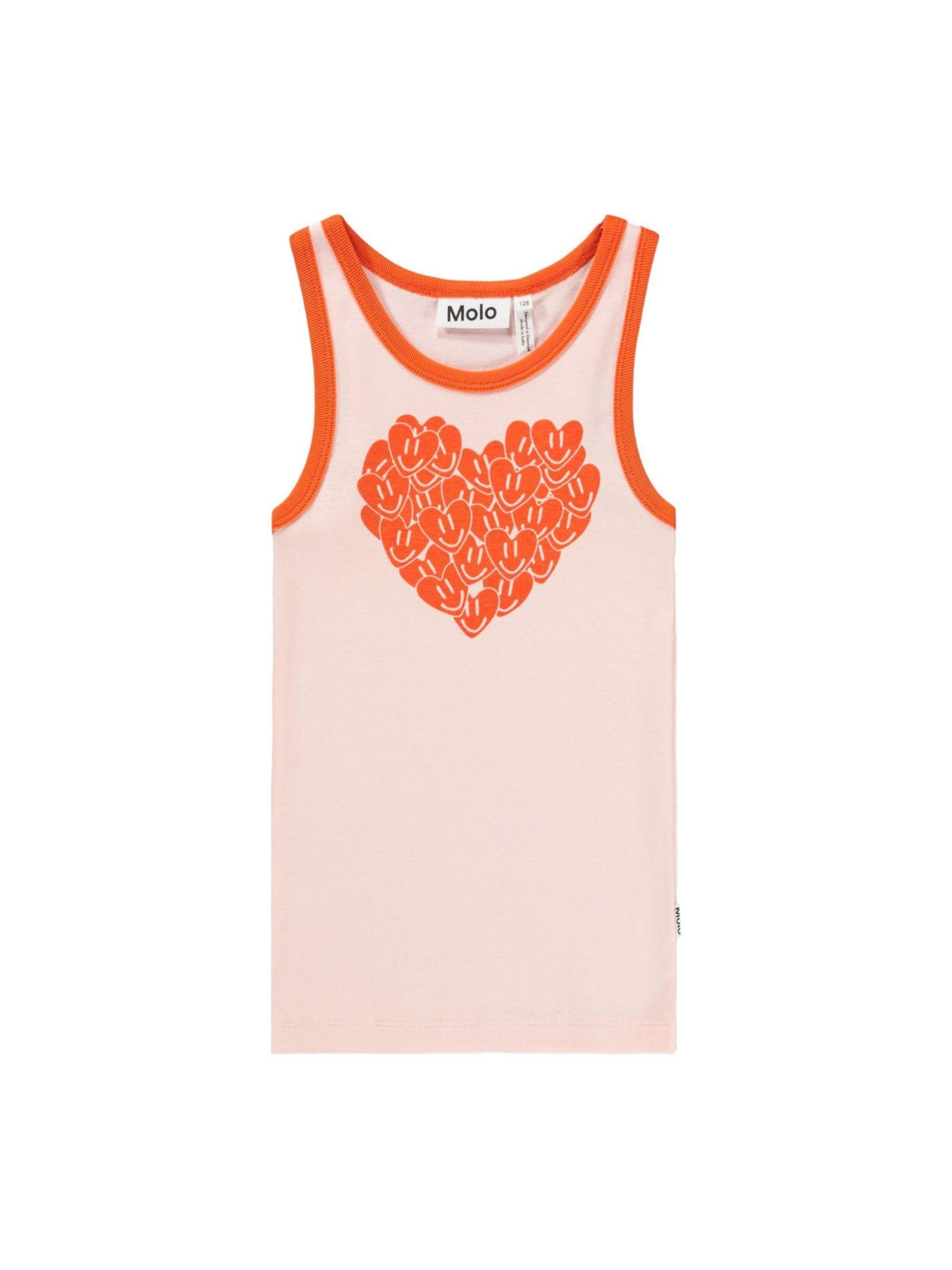Canotta Rosie per bambina Molo rosa con stampa cuore 2S26A113 5647 MOLO KIDS