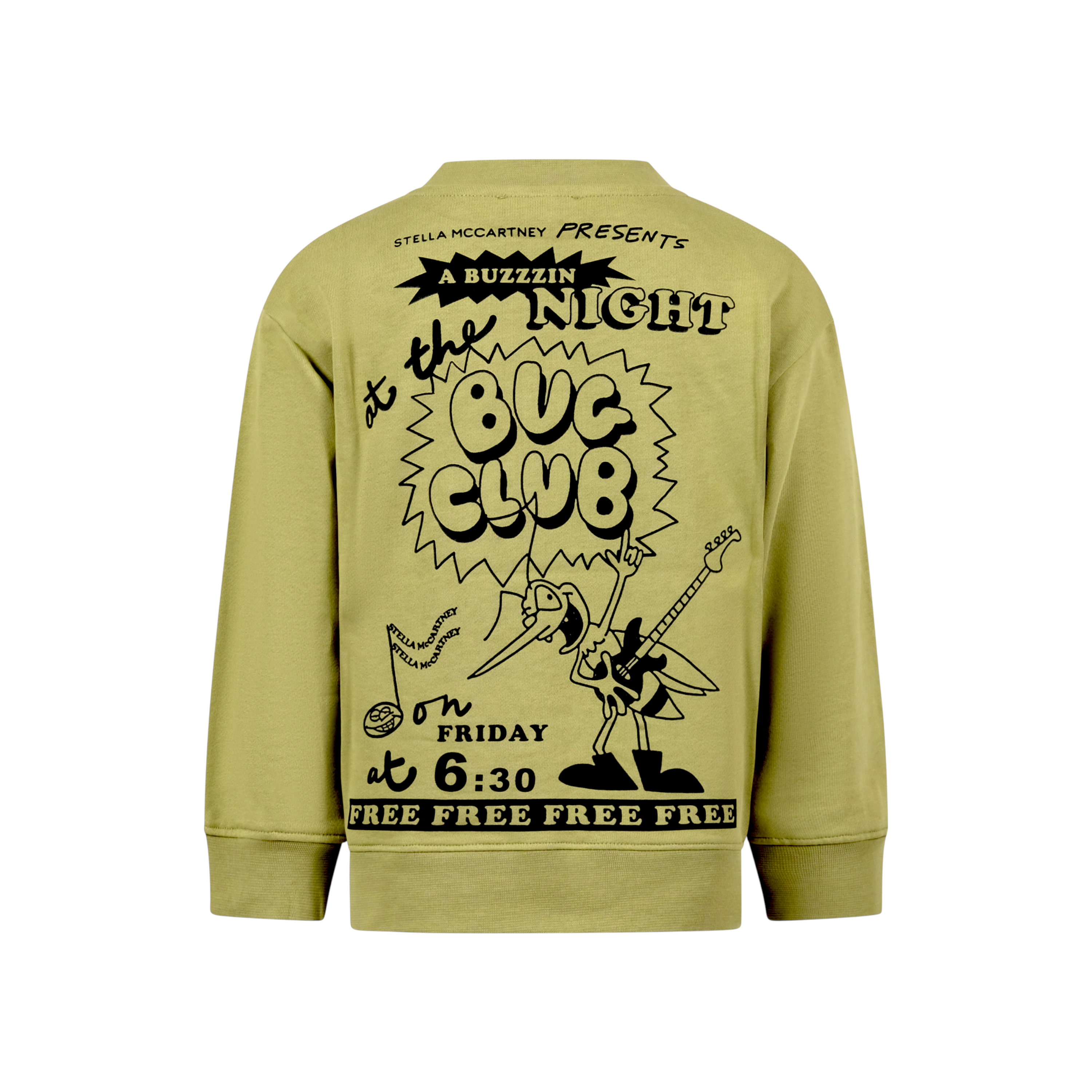 Felpa per bambino Stella McCartney Kids verde con stampa grafica sul retro TY4P10 Z0499 770 STELLA McCARTNEY KIDS