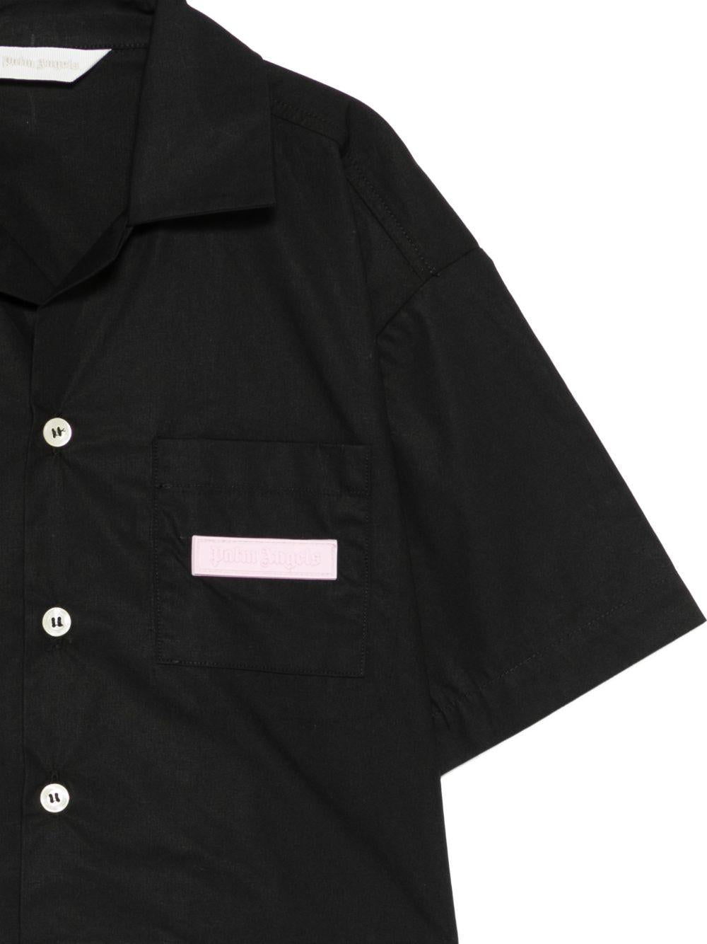 Camicia per bambina Palm Angels Kids nera corta PGGG001S26FAB002 110 PALM ANGELS KIDS