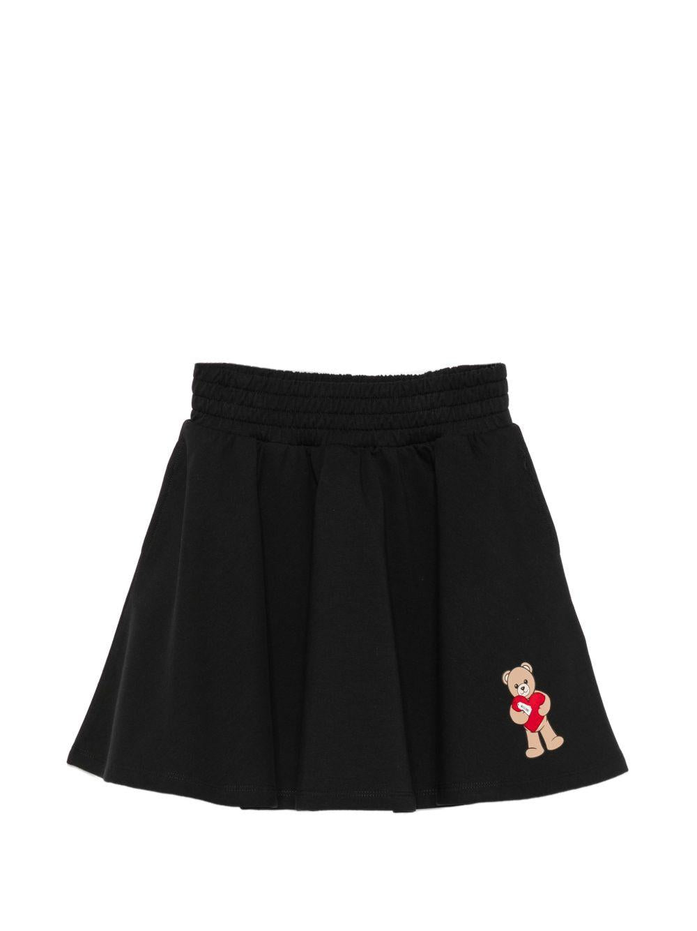 Gonna per bambina Moschino Kids nera con stampa Teddy Bear HDJ04ALDA63 60100 MOSCHINO KIDS
