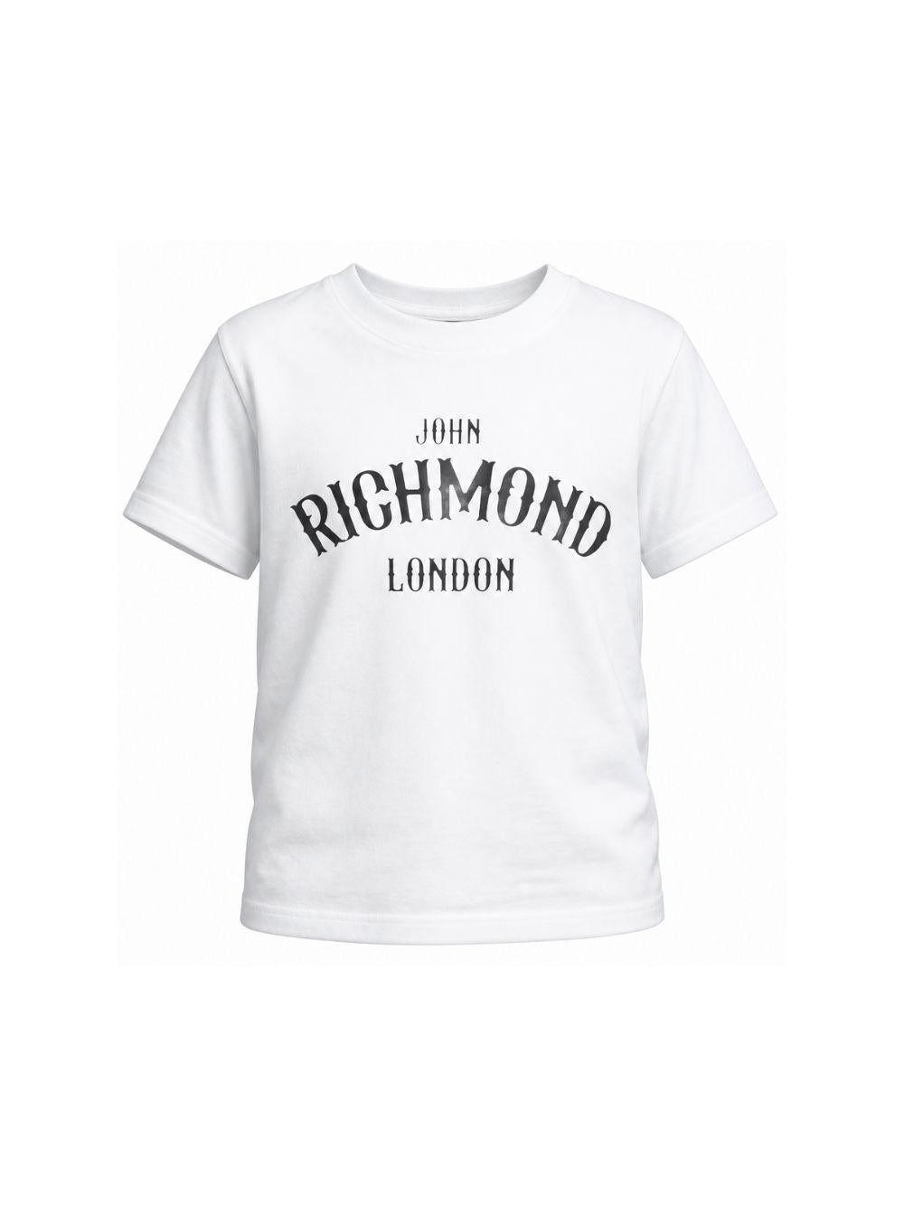 T-shirt per bambina John Richmond Junior bianca con dettaglio logo RGP26048TS WHITE JOHN RICHMOND KIDS