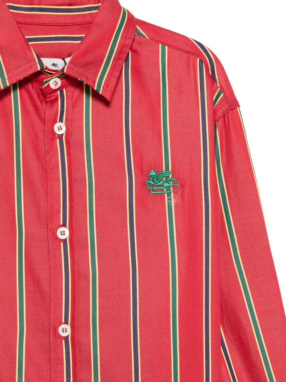 Camicia Pegaso per bambino Etro Kids rosso con motivo a righe GZ5H10 P0622 52CVE ETRO KIDS