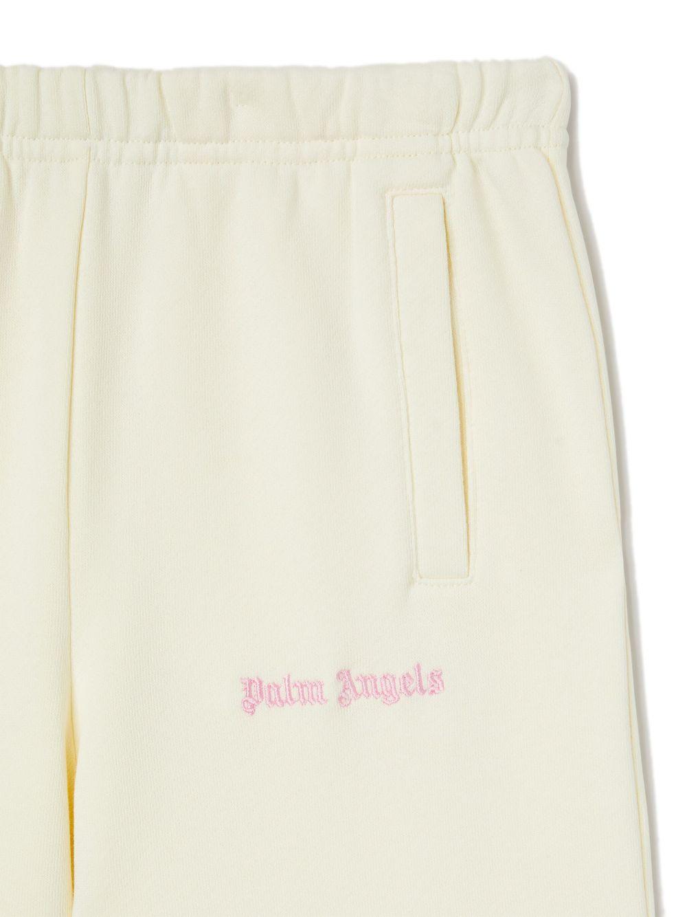 Pantaloni sportivi ampi per bambina Palm Angels Kids bianco con stampa PGCH00AS25FLE001 043B PALM ANGELS KIDS
