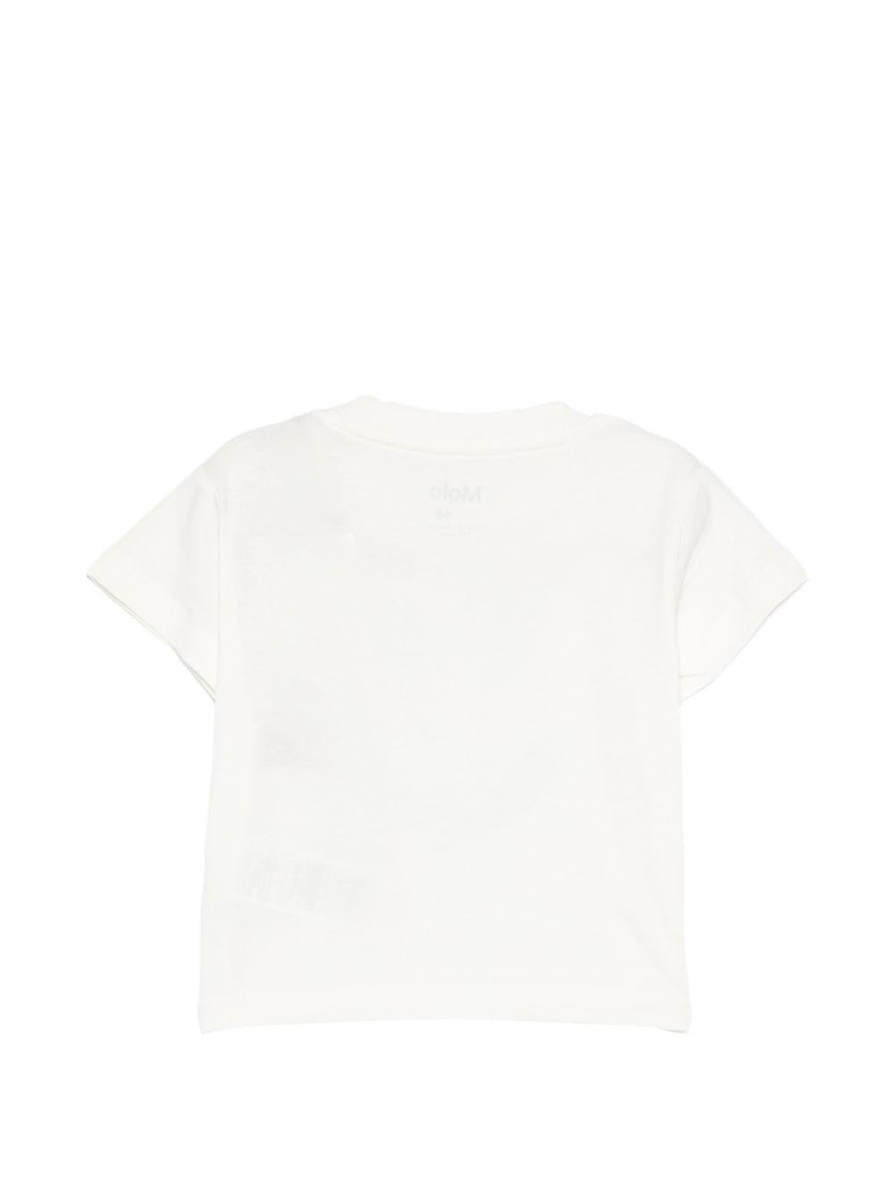 T-shirt per neonato Molo bianca con stampa faccina 6S26A210 5632 MOLO KIDS