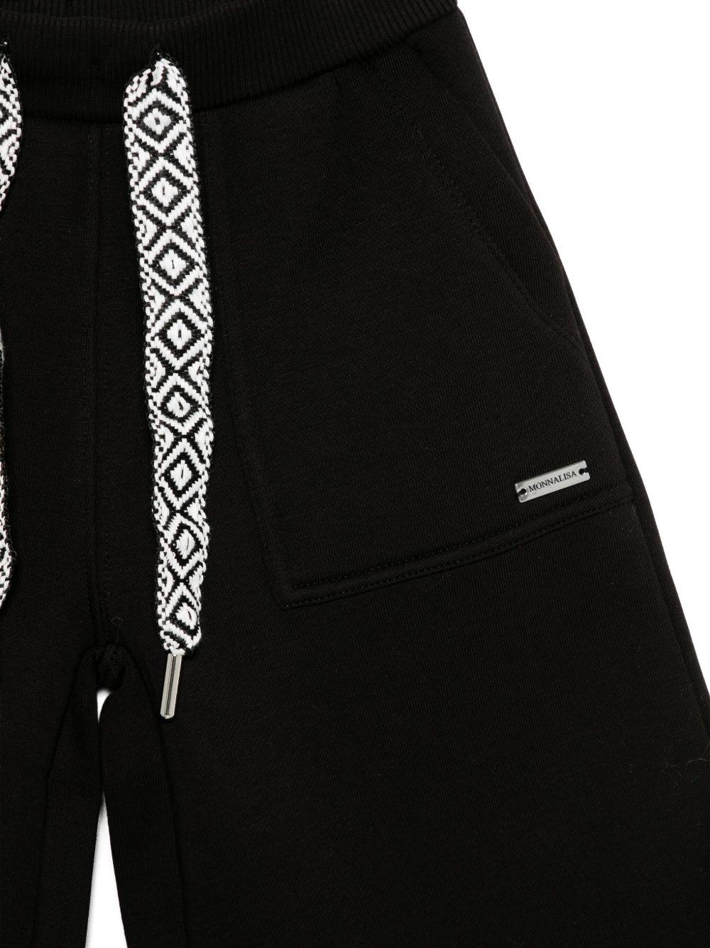 Pantaloncini per bambina Monnalisa nero con dettaglio placca con logo 49F401 6010 0050 MONNALISA