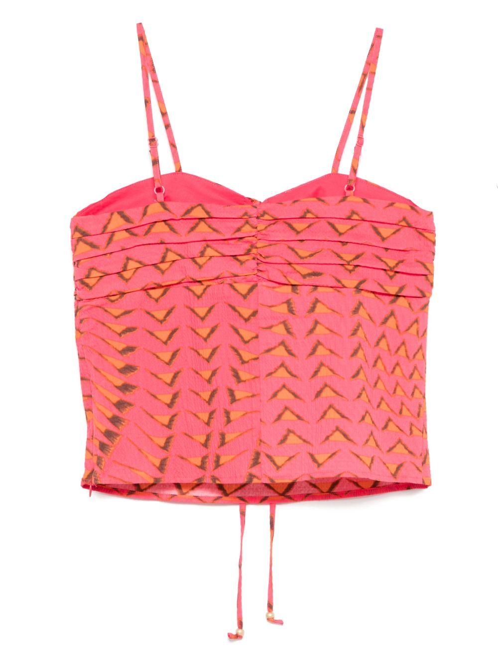 Top per donna Scotch & Soda rosa con motivo seersucker U9A00700T 638 SCOTCH DONNA