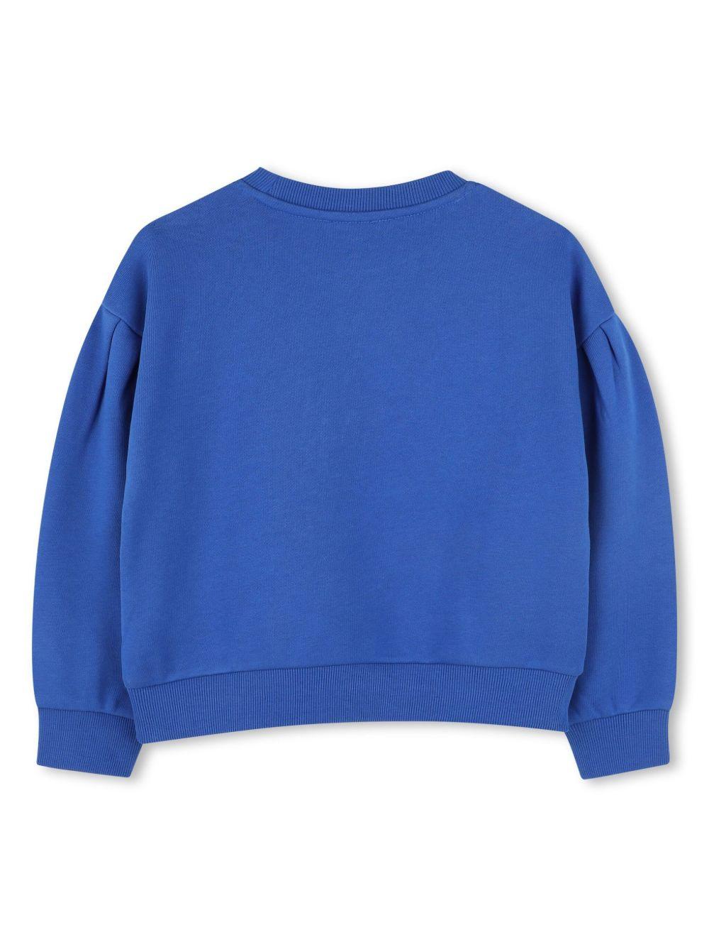 Felpa per bambino Kenzo Kids Festive blu con stampa con tigre K60979 829 KENZO KIDS