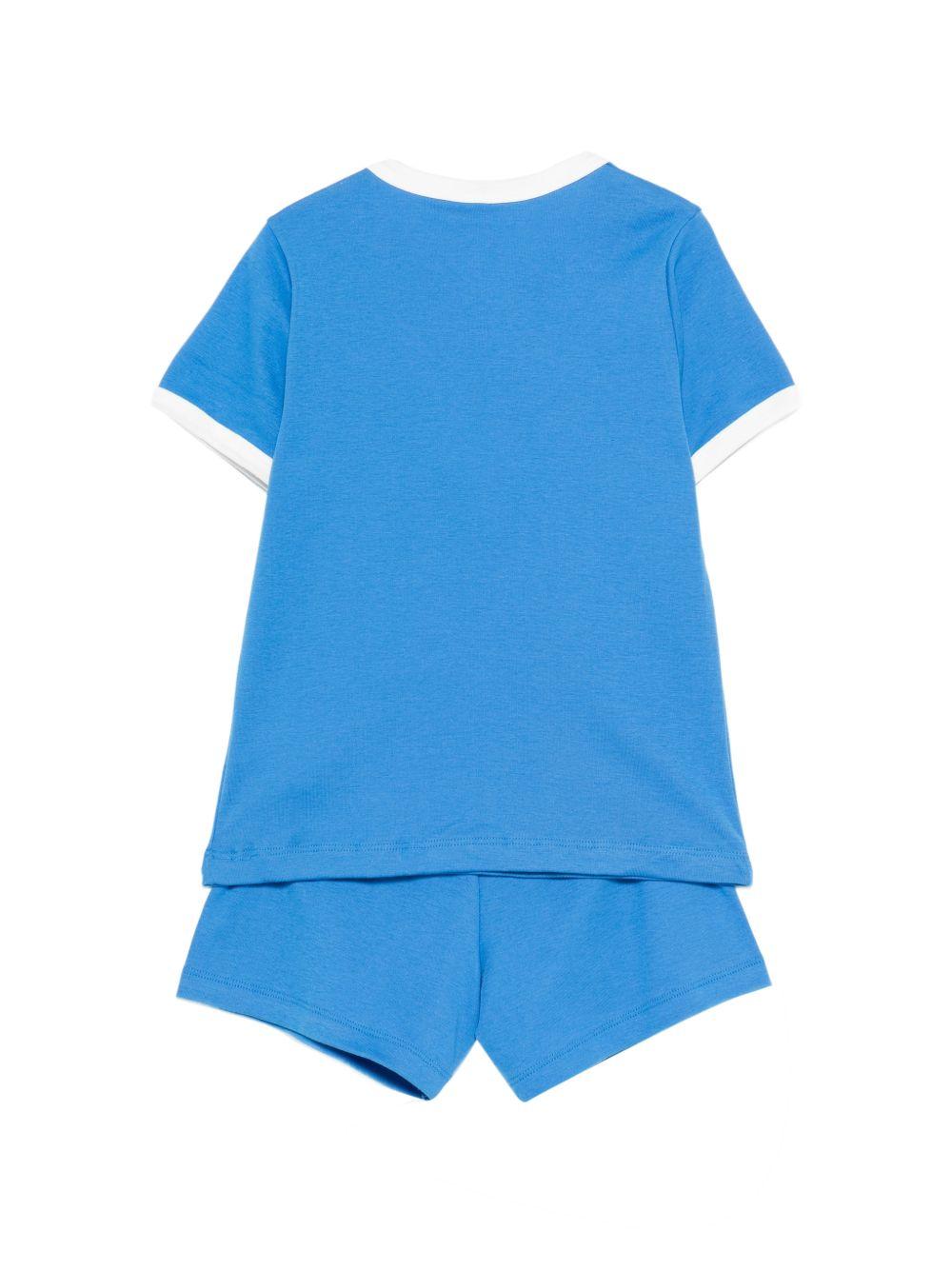 Pigiama per bambino Petit Bateau blu a maniche corte con scollo rotondo A0FTQ 01 PETIT BATEAU KIDS