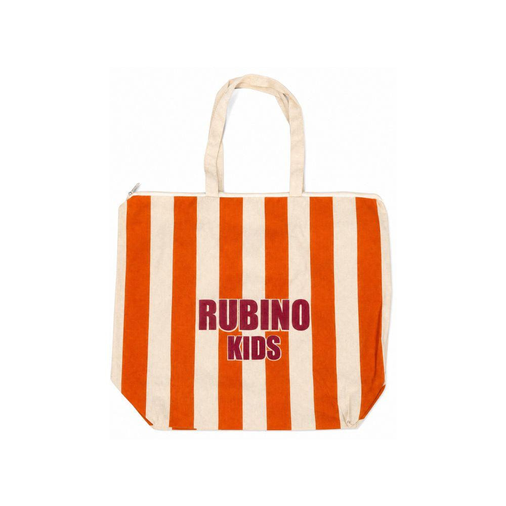 Borsa Tote personalizzata Rubino Kids arancione con design a righe TOTE ARANCIONE RUBINO