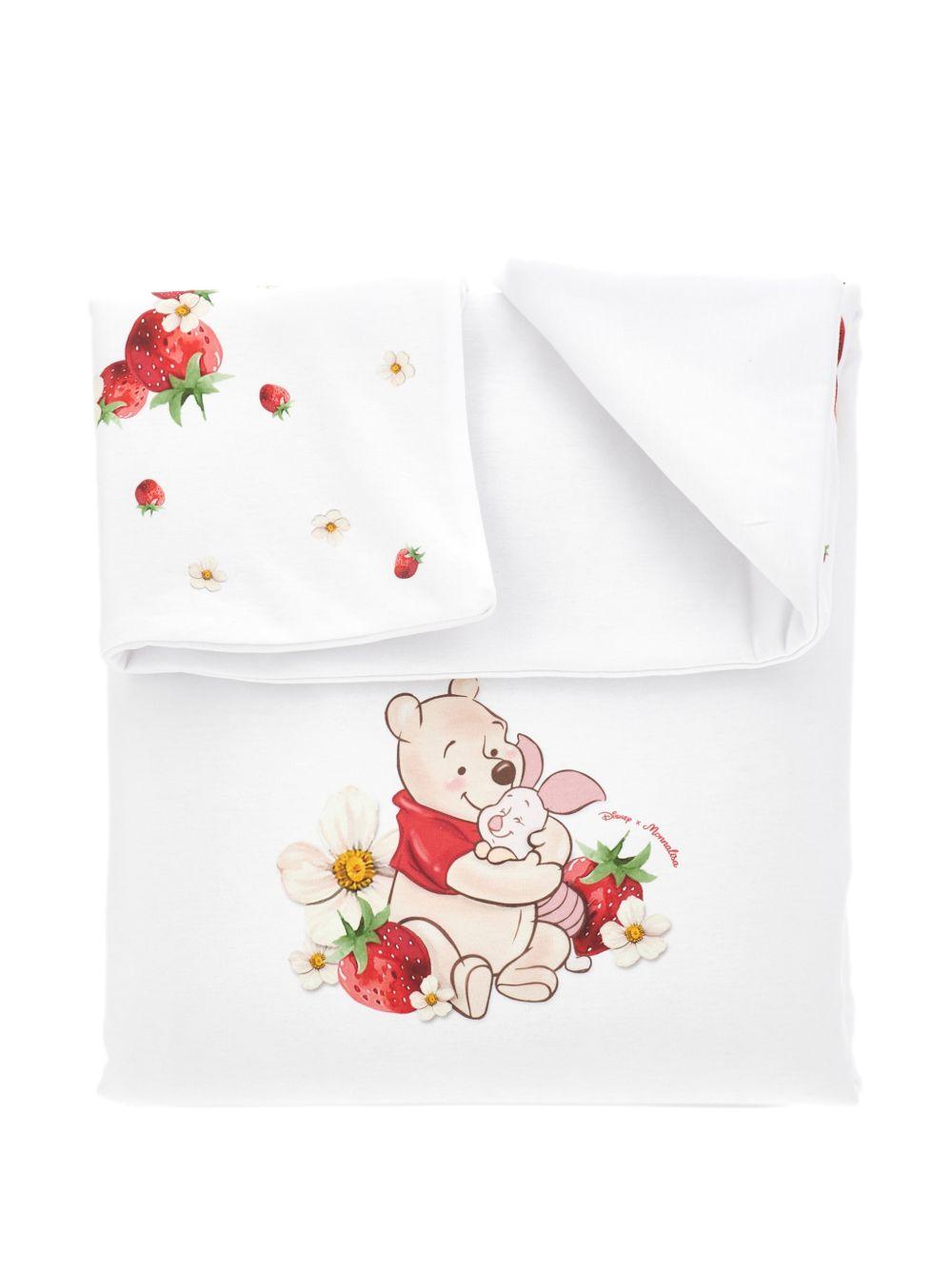 Coperte per neonati Monnalisa bianco con stampa a fiori 35G012 7084 0099 MONNALISA