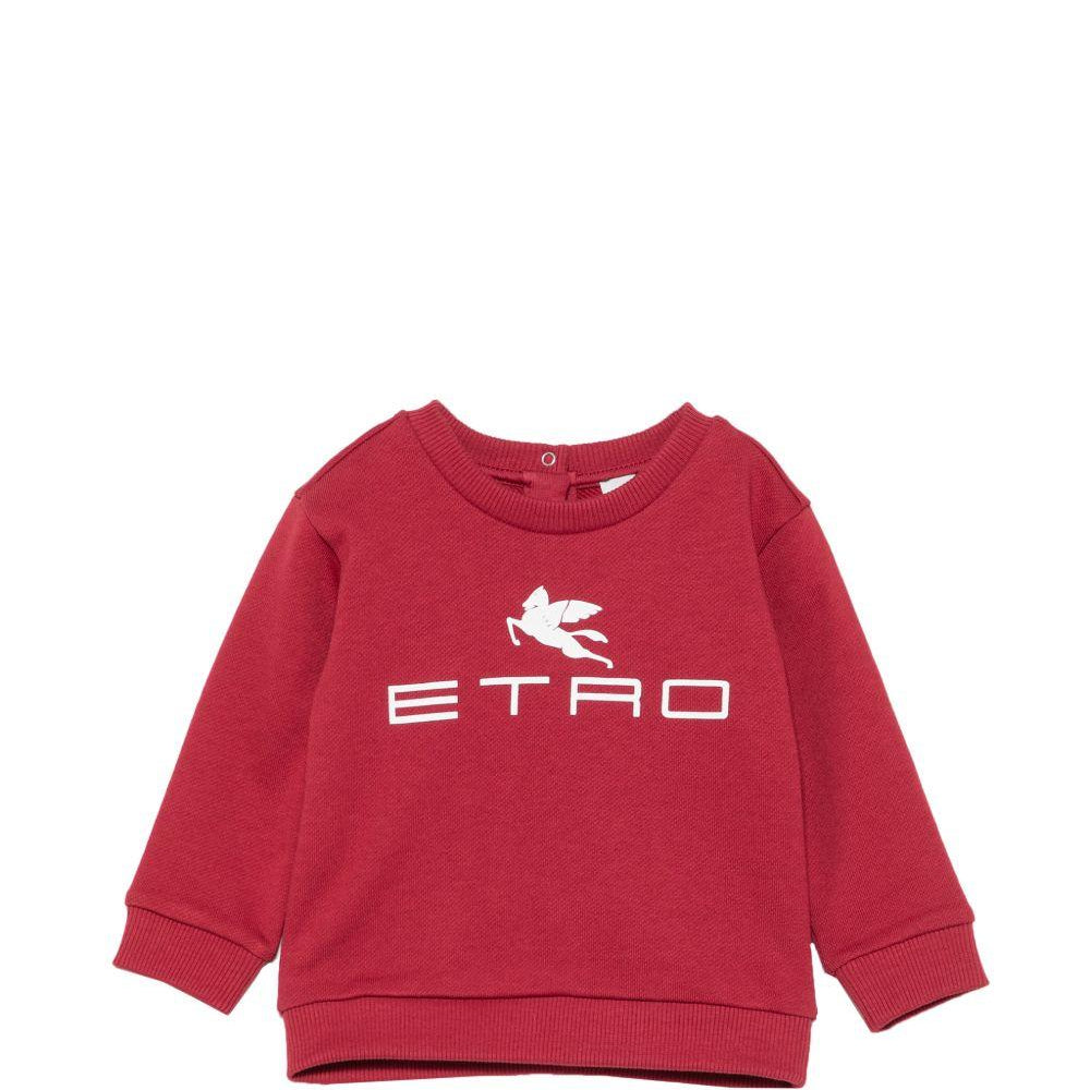 Felpa per neonati Etro Kids rossa con stampa logo sul davanti GY4530 Z3183 52C ETRO KIDS
