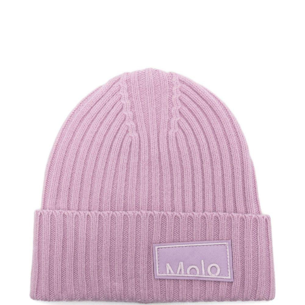 Berretto per bambina Molo rosa con logo a coste 7W25S304 8765 MOLO