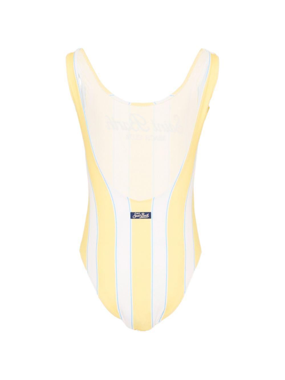 Costume per bambina MC2 Saint Barth Kids giallo con design a righe CARA001 03090L MC2 ST. BARTH KIDS