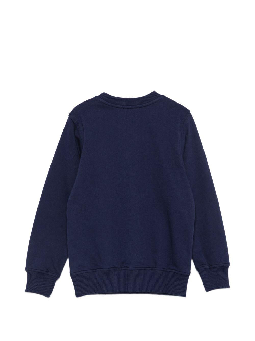 Felpa per bambini Moschino Kids blu con ricamo Teddy bear HUF0A9LCA40 40016 MOSCHINO KIDS