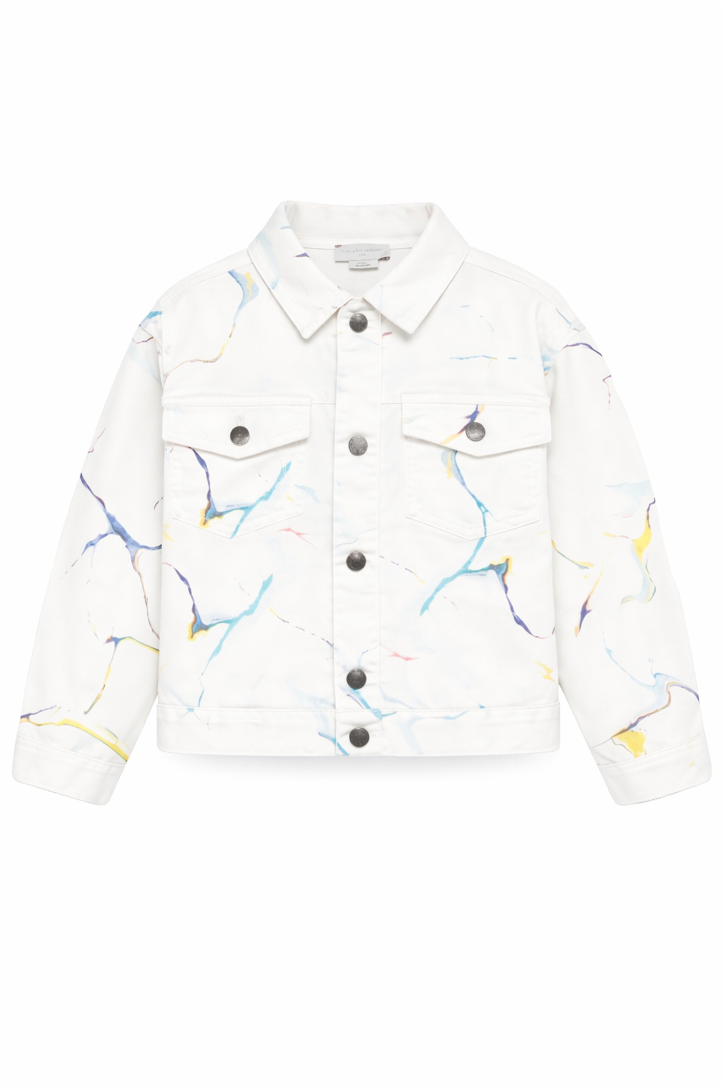 Giubbino per bambino Stella McCartney Kids in denim bianco con stampa grafica TY2A87 Z3474 101MC STELLA McCARTNEY KIDS