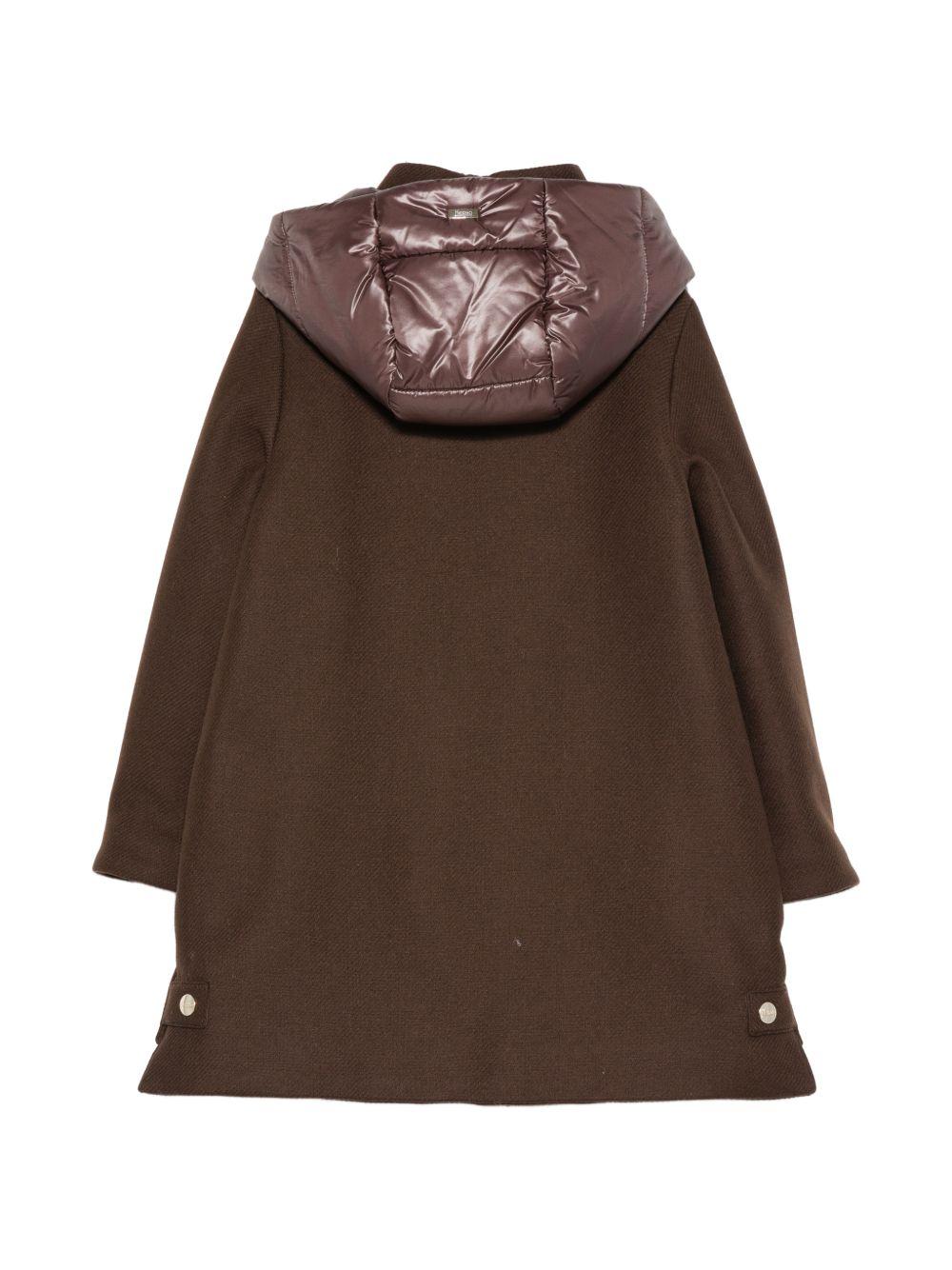 Cappotto per bambina Herno Kids marrone con inserti imbottiti GC000049G33344 8810 HERNO KIDS