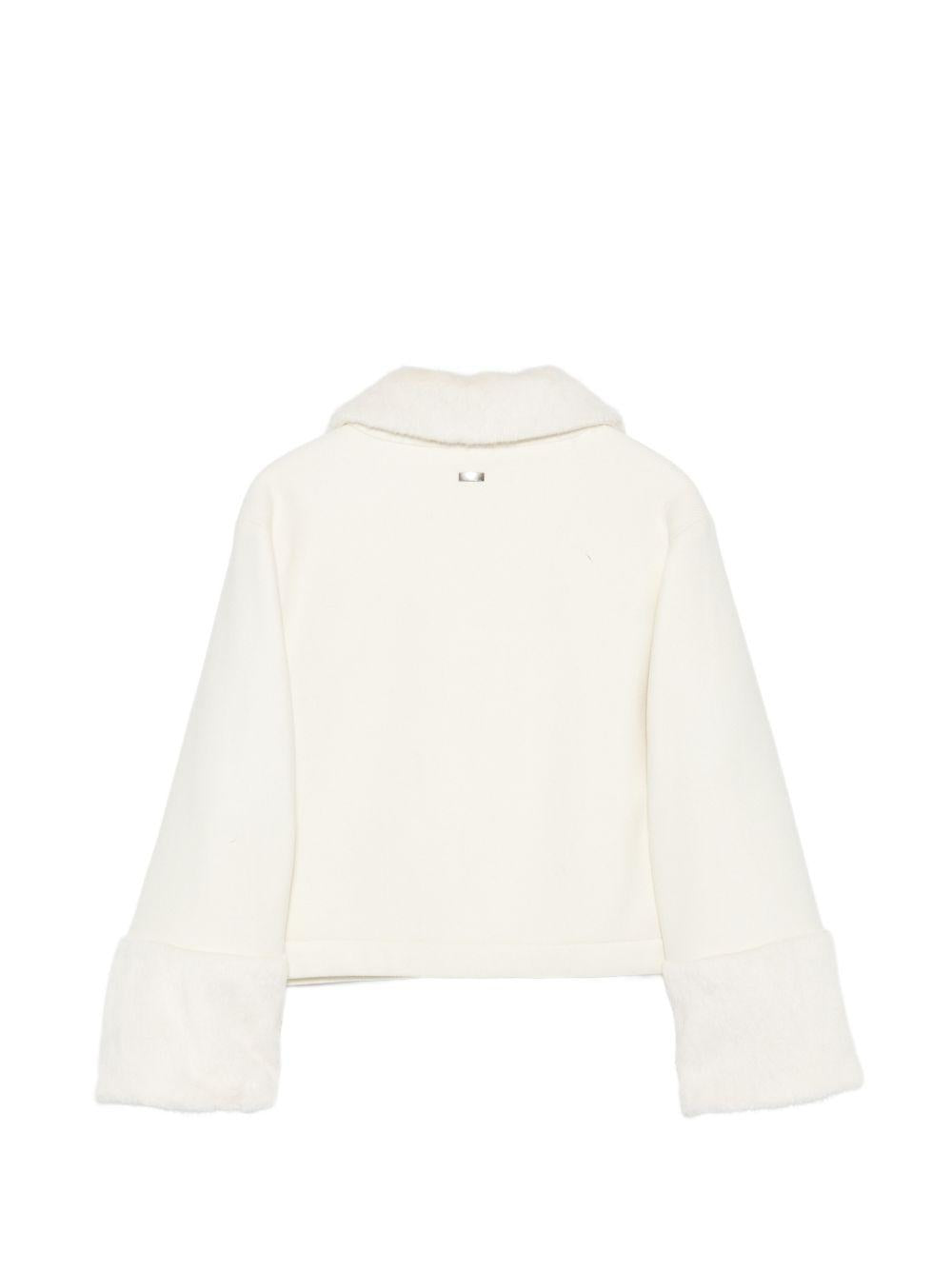 Giubbino per bambina Herno Kids bianco con inserti in ecopelliccia GI000104G33344 1000 HERNO KIDS