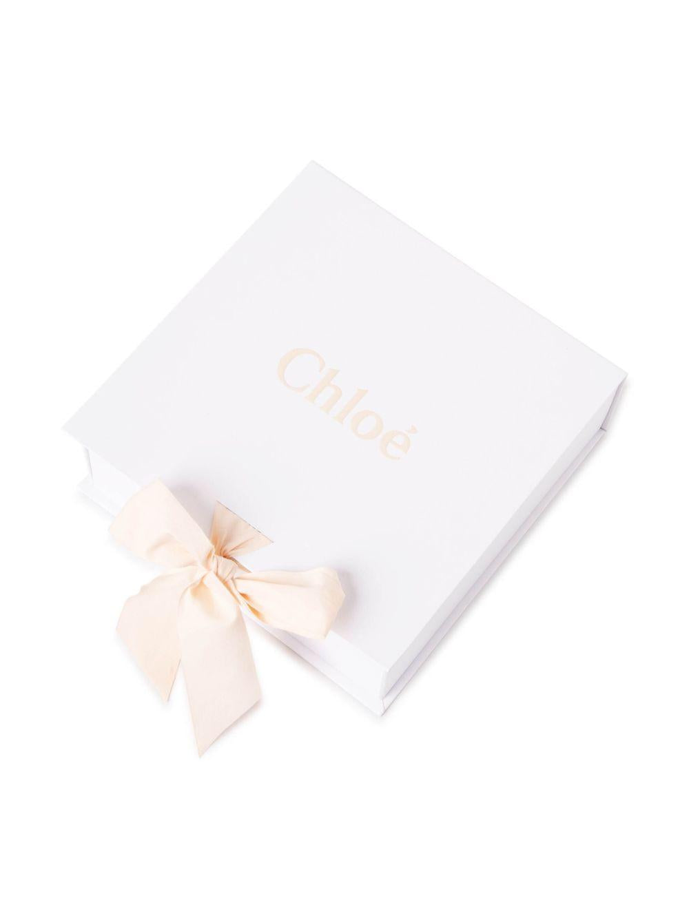 Completo con pantaloncini per neonata Chloé Kids bianco misto cotone e seta C20403 117 CHLOE' KIDS
