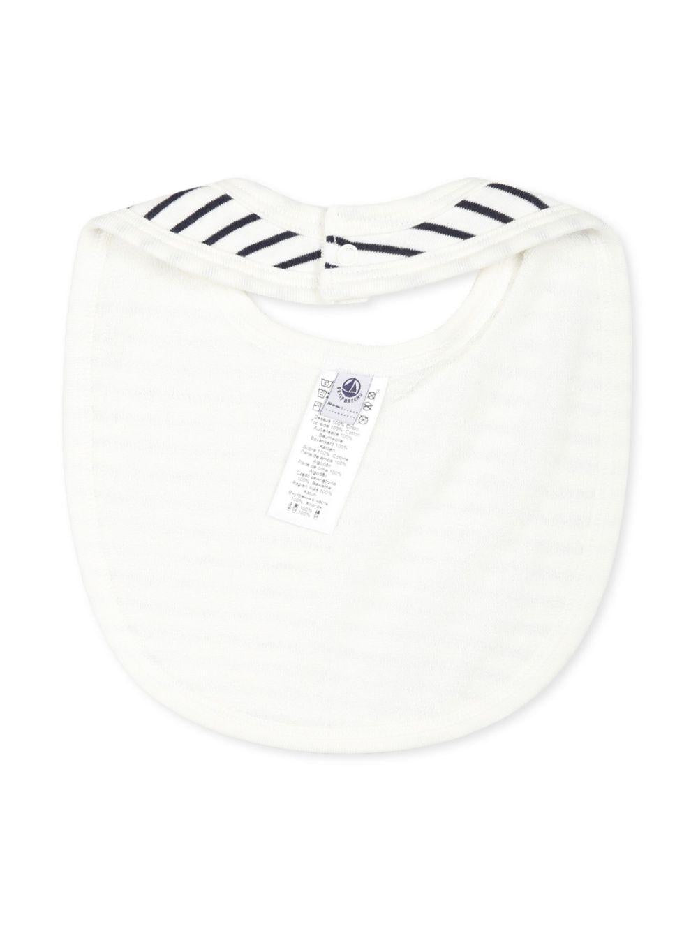 Set di due bavaglini per neonati Patit Bateau bianco con stampa grafica all-over A0ASH 03 PETIT BATEAU