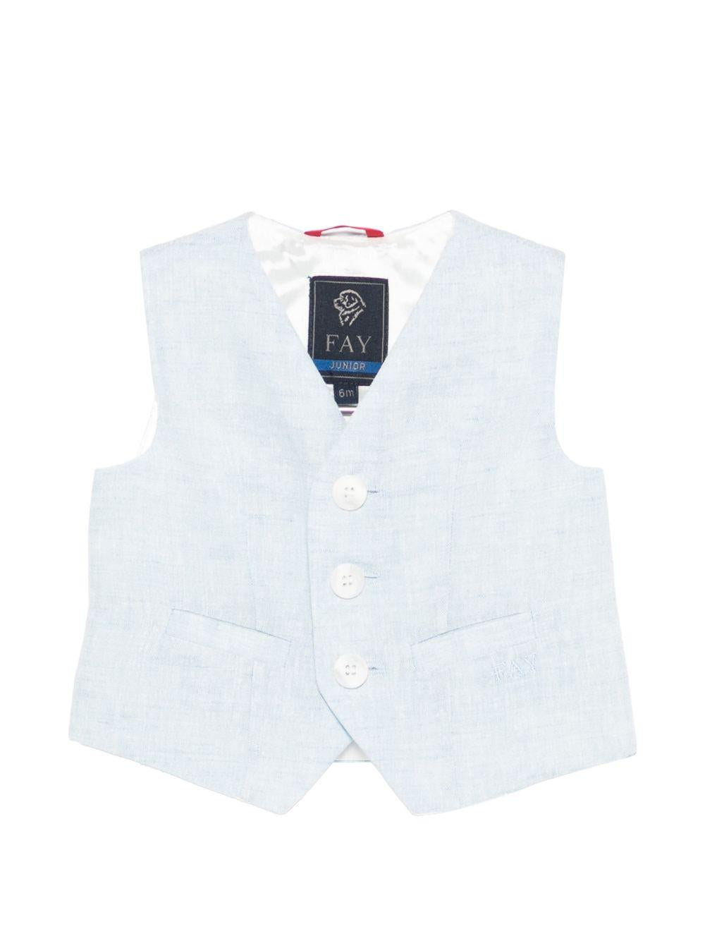 Gilet per neonato Fay Kids azzurro con scollo a V FY2542 I0318 607 FAY KIDS