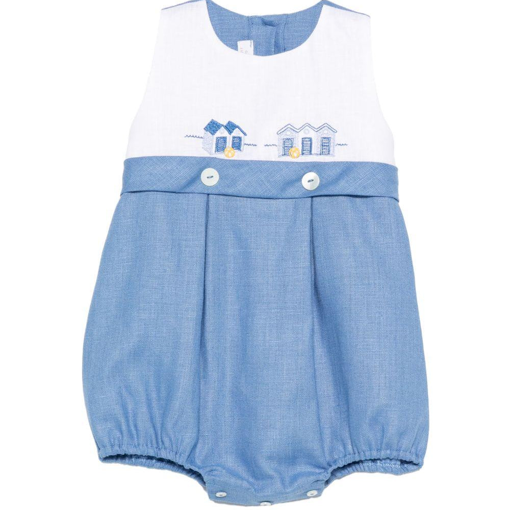 Tutina per neonato Mariella Ferrari azzurra con decorazione ricamata PLD4 054 MARIELLA FERRARI KIDS