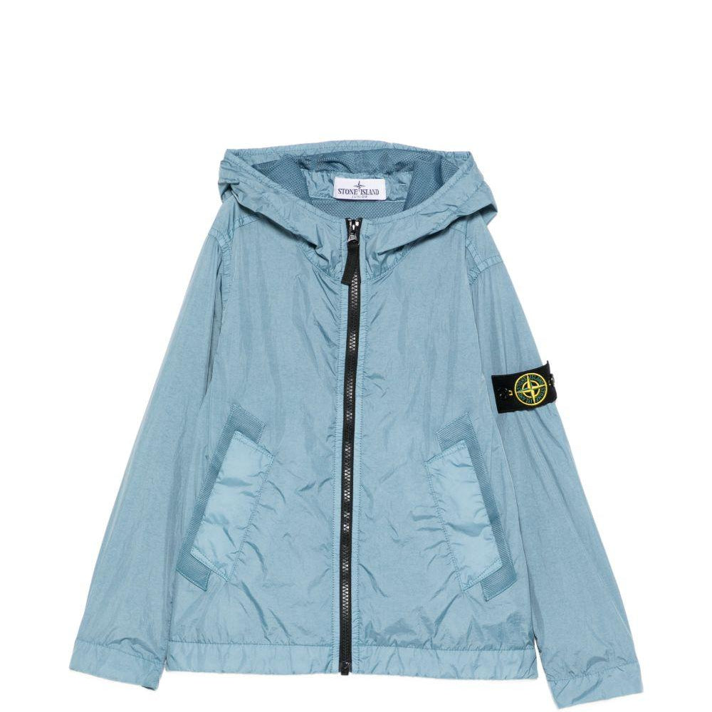 Giacca per bambino Stone Island Junior azzurro con cappuccio L1S164100003S0A23 V004A STONE ISLAND KIDS