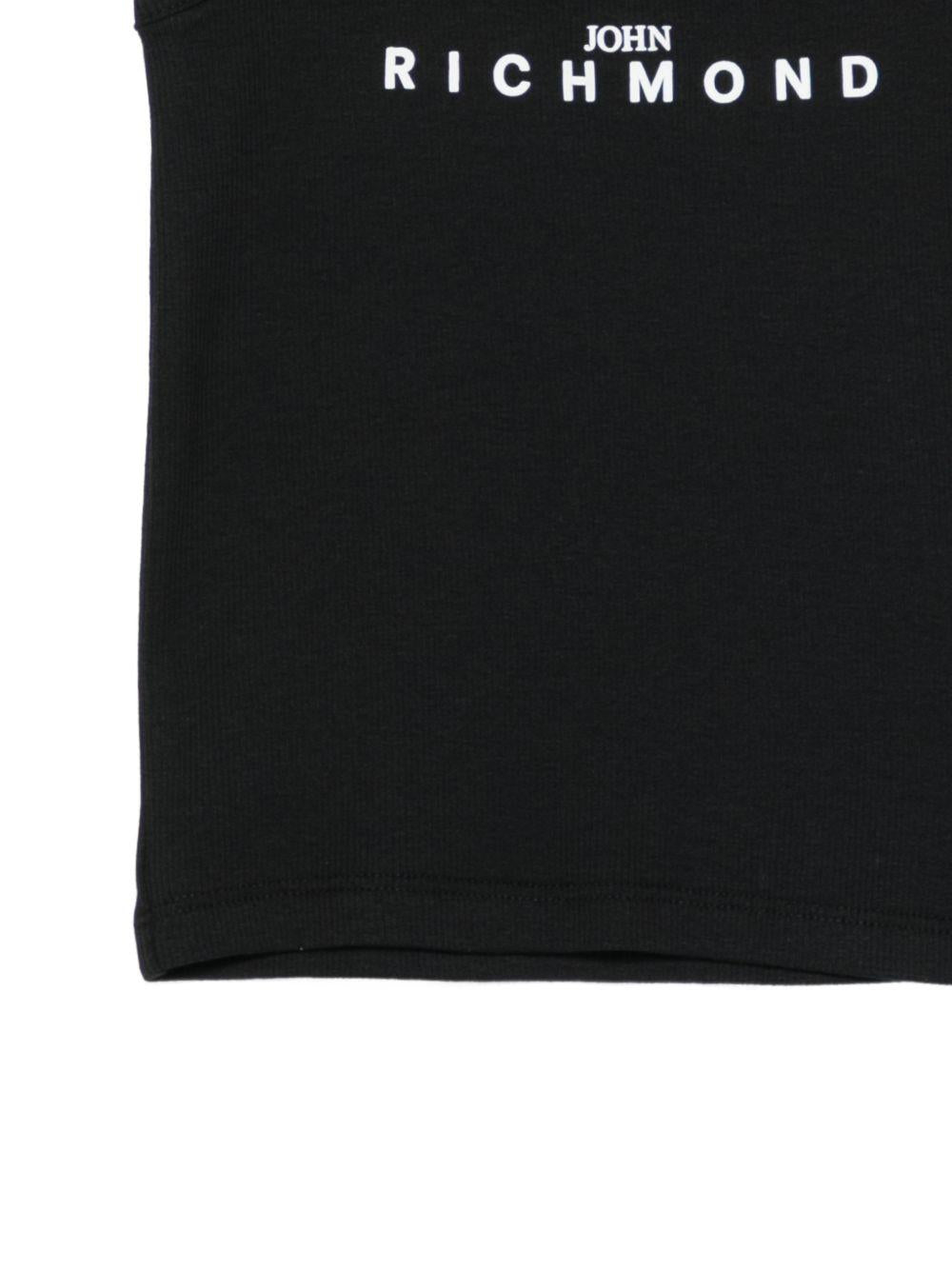 Canotta per neonati John Richmond Junior nera con dettaglio logo RIP26037CN BLACK JOHN RICHMOND KIDS